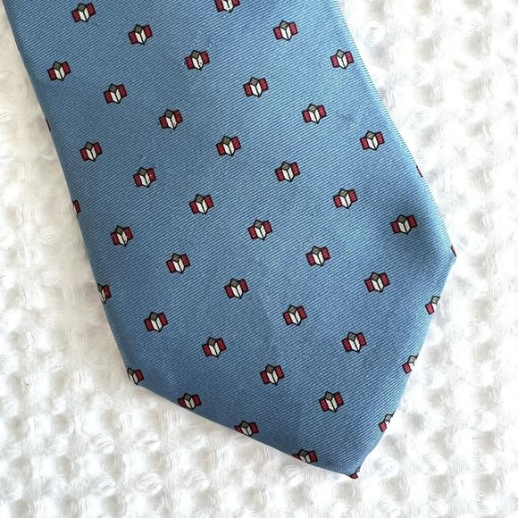 Yves Saint Laurent‎ Classic Blue Silk Neck Tie Preppy Academia Heritage - Picture 1 of 5